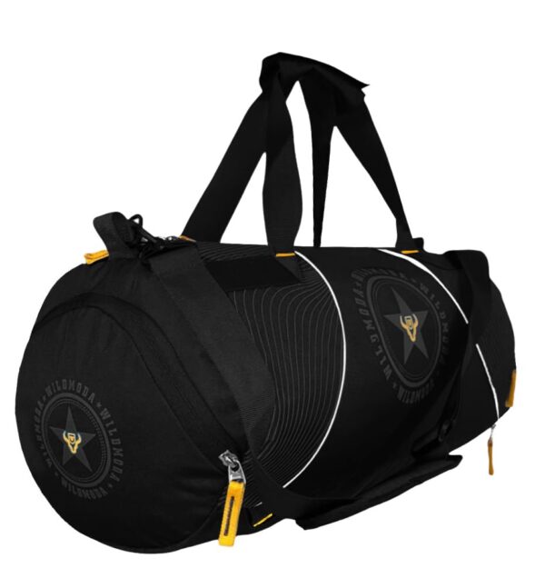 40L Multi-Pockets Sport Travel Duffle Bag – Sleek & Durable Essential Gym, Travel & Sports Bag for Men & Women with Shoe Pocket (Black & Yellow)