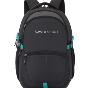 Lavie Sport Laptop backpack 29 litres Casual Bag with Padded Laptop Sleeve for Men & Women | Rain Cover Backpack for Boys & Girls