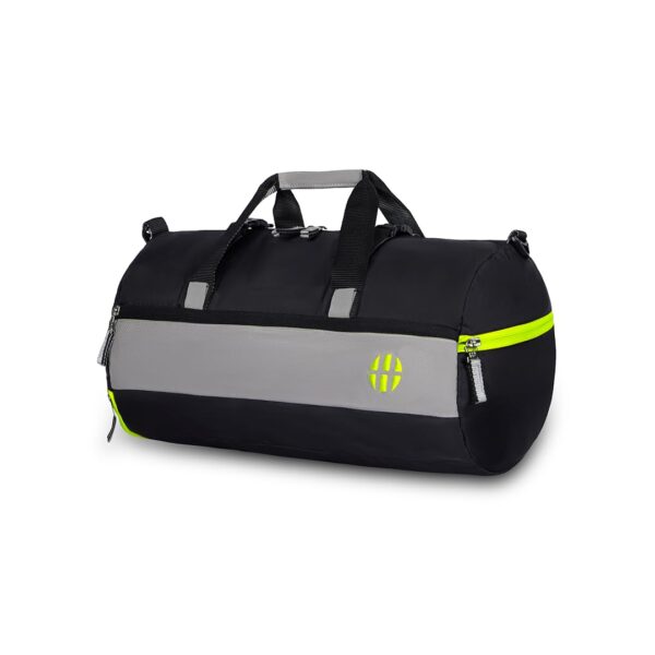 Harissons Trinity 28L Water Resistant Sports Duffel Gym Bag for Men & Women with Shoe Compartment & Yoga Mat Holder (Black & Green)