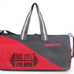 Tabelito Polyester Fit-Go Duffle Sports Travel Gym Bag 30 Litre Water-Resistant Shoulder Strap Bags for Men & Women (Red)