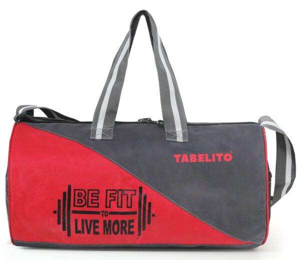 Tabelito Polyester Fit-Go Duffle Sports Travel Gym Bag 30 Litre Water-Resistant Shoulder Strap Bags for Men & Women (Red)