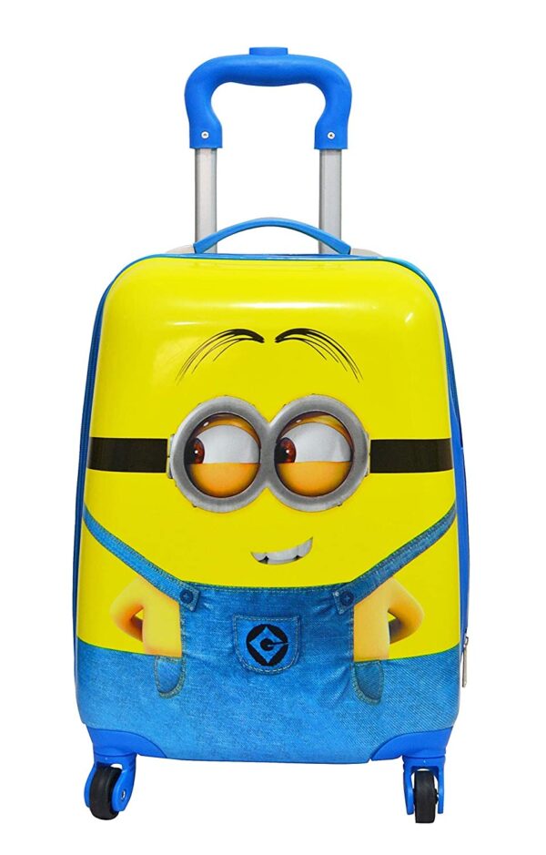 Swarn Products Polycarbonate Mini Heros Printed Travel Suitcase Spinner Trolley Bag For Kids (Yellow -0508)