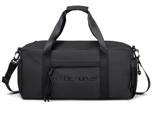 Arctic Hunter Sport Travel Duffle Bag for Men Women 28L Polyester Gym Bag with Shoes Pocket Hand Bag Detachable Shoulder Strap Water-Resistant Multi-Pockets Sleek Travel Training Swimming Bag,Black