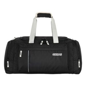 American Tourister X – Bag Nylon 55 Cms Travel Carry_On_Luggage Duffle Bag (Black), 28 Centimeters