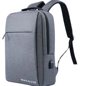 TRAVALATE Laptop Backpack with USB Charging Port for Travel, Office, College, Business Bag, Gift for Men and Women