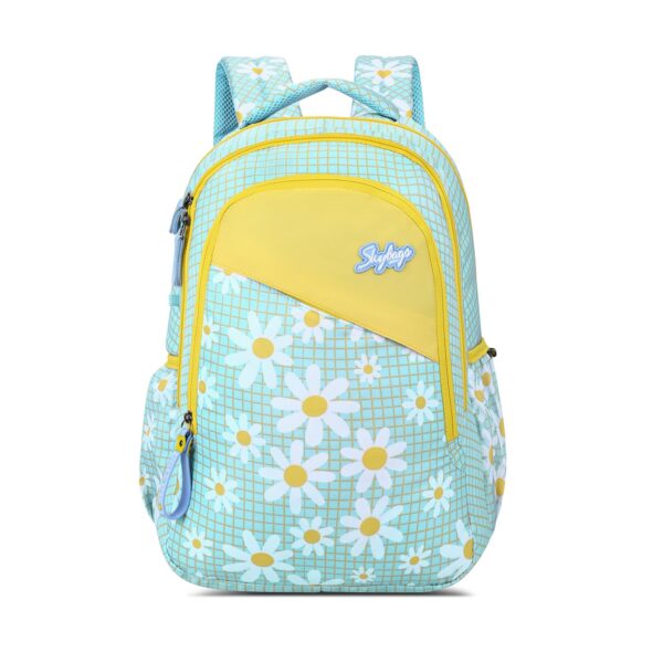 Skybags Bloom 30 Litres Yellow Blue School Bag For Girls