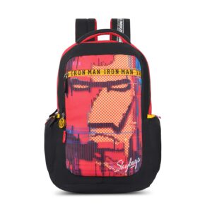 Skybags 30 Litres Printed School Backpack For Kids (Ironman Marvel, Black)