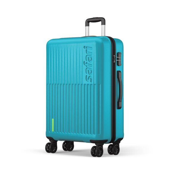 Safari Astra 8 Wheels 76 Cms Large Check-In Trolley Bag Spinner Hardside Case Polycarbonate 360 Degree Wheeling System Luggage,Trolley Bags For Travel,Suitcase For Travel,Cyan,51 cms,28 cms