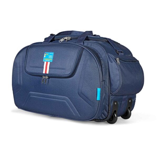 M MEDLER Derben Nylon 55 Litres Waterproof Strolley Spinner Duffle Bag- 2 Wheels-Luggage Bag (Navy Blue)