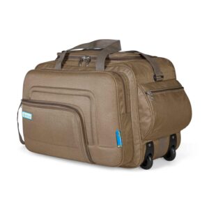 M MEDLER Aquiver Nylon 55 litres Waterproof Strolley Duffle Bag- 2 Wheels – Luggage Bag (Beige)