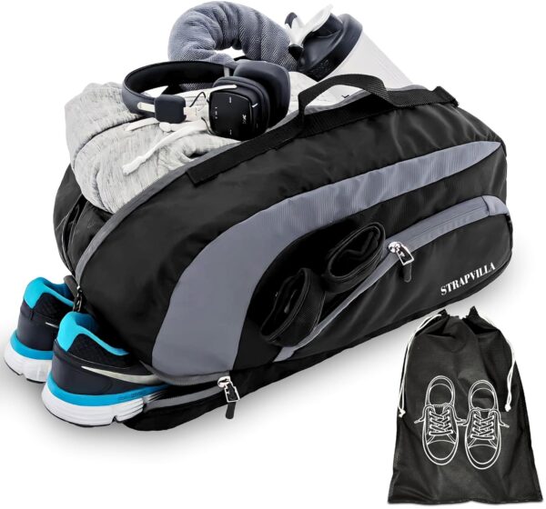 STRAPVILLA Gym Bags for Men and Women | Stylish Duffle Bag with Shoe Compartment | Ideal Gym Bag for Men | Versatile Gym Bags for Women | Sports Bag for Men and Boys – Gym Duffle Bag for Men’s Workout