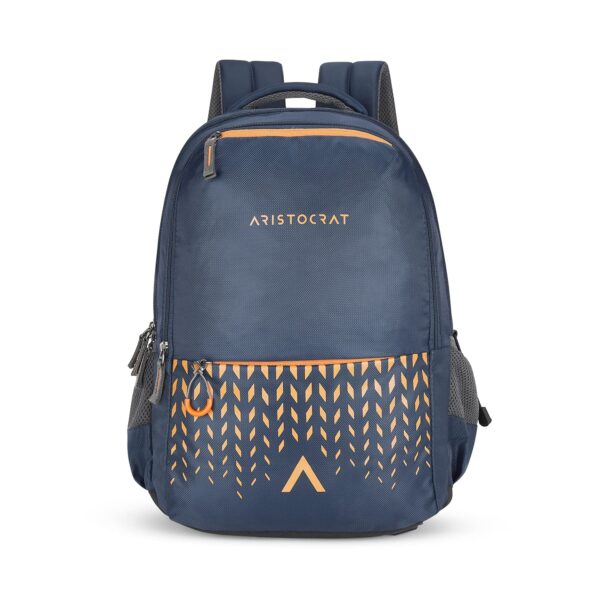 Aristocrat 30 Litres Solid Pattern Bean Backpack (Navy Blue, Medium)