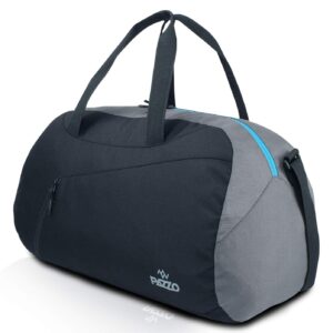 PAZZO Polyester Trance 44L Water Resistant Gym/Trekking/Travel/Sports Duffel/Duffle Bag (Black And Grey), 11 in