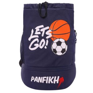 PANFIKH Sports Drawstring Bag/Football Kit Bag/Basketball Bag/Volleyball Kit Bag/Gym Bag for Men, Football Bag for Youth Kids – Football Accessories Drawstring Backpack – (Black)