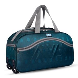 M MEDLER Rio Duffle Wheeler Bag | Waterproof Strolley Duffle Bag | 2 Wheel Duffel Bag | Luggage Bag with Adjustable Handle- (Turquoise)