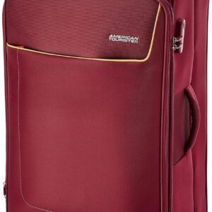 American Tourister Jamaica 80 Cms Large Check-In Polyester Soft Sided 4 Spinner Suitcase Wheels Luggage (Wine Red)