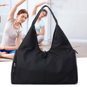 BANQLYN Women Nylon Dry Wet Depart Everyday Tote Sport Bag Multifunction Fitness Training Yoga Duffle Bag With Shoe Compartment Fitness Bag Yoga Mat Bag Women Men Training Shoulder Bag (Black)