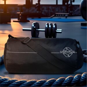 NIVIA Basic Duffle Polyester Bag/Gym Bags/Adjustable Shoulder Bag for Men/Duffle Gym Bags for Men/Fitness Bag/Carry Bags/Sports & Travel Bag/Sports Kit/Duffle Bags Travel (Black)