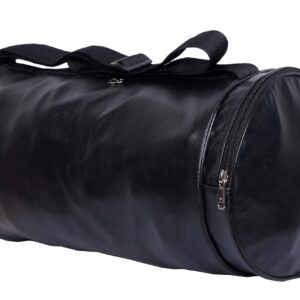 Sector z Large Unisex Artificial Leather Black Gym Bag, 20 Cm