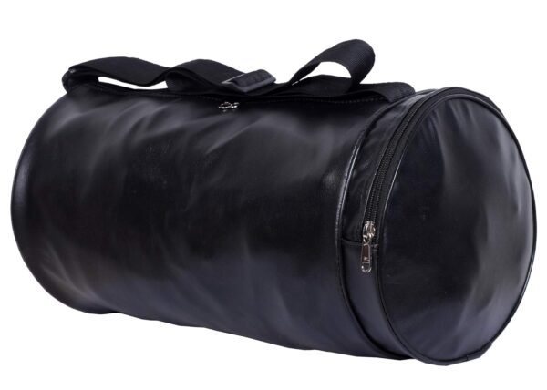 Sector z Large Unisex Artificial Leather Black Gym Bag, 20 Cm