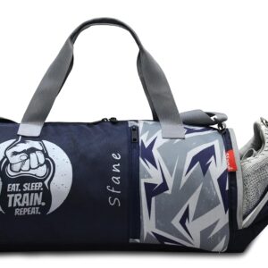 Sfane Navy Gym Bag/Duffle Bag/Sports Bags/Shoulder Bag/Sports Bags/Gym Bags for Men & Women with Shoe Compartment.