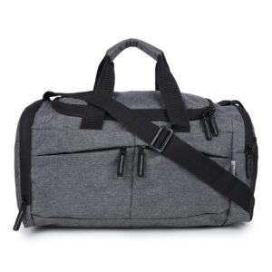 Wooum Sports Gym Bag,Travel Duffel Bag with Shoes Compartment for Men Women, 43x29x28 Cm Approx 35L, Lightweight – Grey