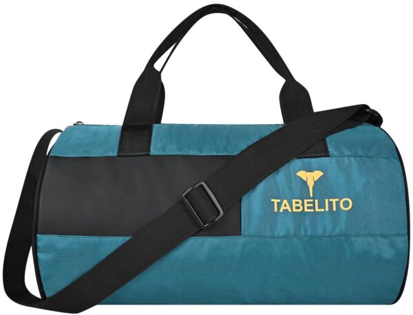 Tabelito Polyester Fitgrip Sports Duffle Gym Bag 30 Litre Water-Resistant Adjustable Shoulder Strap Travel Bags for Men & Women (Aqua Blue)