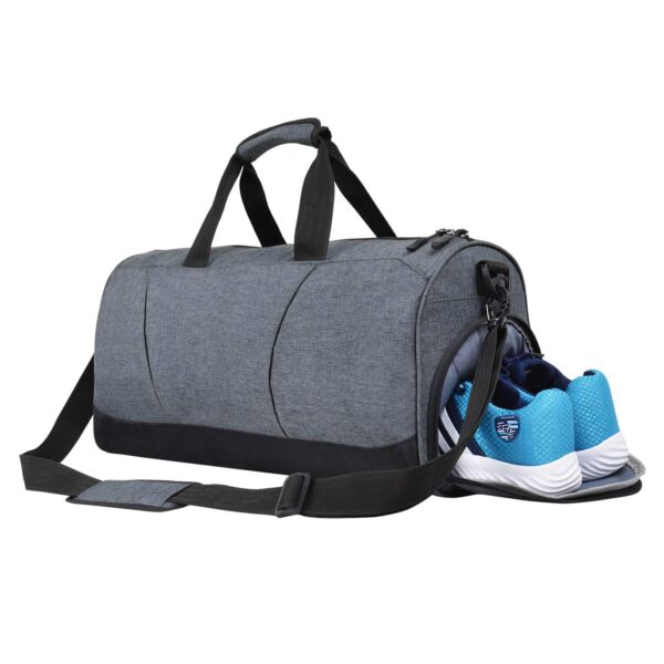 FATMUG Polyester Sports Duffel Gym Bag For Men,Women-Large Duffle Bag With Wet Pocket&Shoe Compartment-One Shoulder Bag For Training,Outdoor,Yoga,Overnight Travel Duffel Bag (Dark Grey 27L),9 Cm