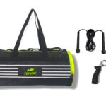 TENSE Gym Duffel Bag Combo Set for Men and Women Workout Boost Your Workout with Skipping Rope, Polyester Duffel Bag, Fitness Grip - All-in-One Fitness Gym Kit