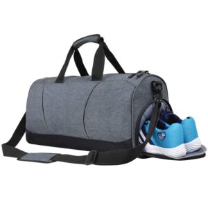 FATMUG Polyester Sports Duffel Gym Bag For Men’s, Women’s With Wet Pocket And Shoe Compartment (Dark Grey 32L), 9 Cm