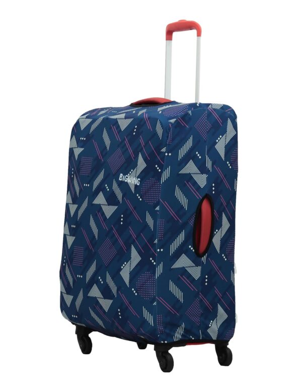 BIGWING Protective Cover in Polyester Fabric with Geometric Print for | 20′ Inch Small Size | Soft Luggage Trolley Bag Cover (Fits Only On Fabric Trolley Bag)