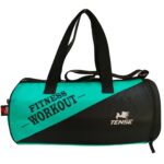 TENSE Gym Bag Polyester/Unisex Workout Gym Bags/Shoulder Bag for Men & Women with Separate Shoe Compartment/Carry Gym Accessories/Fitness Bag/Sports & Travel Bag/Sports Kit (Green)