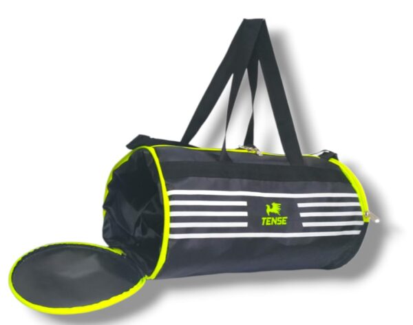 TENSE Gym Bag Polyester/Unisex Gym Bags/Shoulder Bag for Men & Women with Separate Shoes Compartment/Carry Gym Accessories/Fitness Bag/Sports & Travel Bag/Sports Kit (Green)