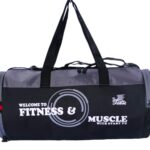 TENSE Gym Bag Polyester/Unisex Gym Bags/Shoulder Bag for Men & Women with Separate Shoes Compartment/Carry Gym Accessories/Fitness Bag/Sports & Travel Bag/Sports Kit (Grey)