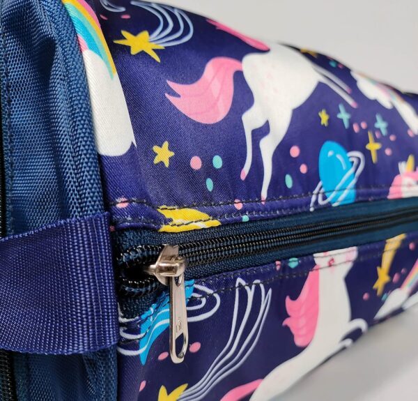 HOMEMATES 1 Pcs Stylish Unicorn Polyester Duffel Bag Use for Gym, Sports, Summing for Girls and Women (Purple)