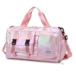 Women Gym Bag with Separate Shoe Compartment & Wet Pocket | Fluorescent Color Waterproof Duffle Bag for Gym, Yoga, Swimming & Personal Travel (Pink)