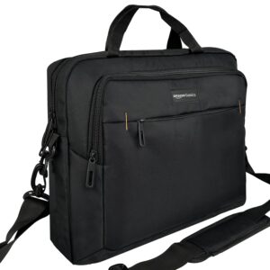 Amazon Basics Messenger Laptop Bag with Handle & Shoulder Strap fits upto 15.6″ Laptop / MacBook for Men & Women (Black)