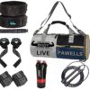 Pawells® Premium Gym Accessories Combo Set for Men and Women with Skipping Rope, Duffle Bag, Wrist Wrap, Deadlift Belt, Sipper/Shaker - All-in-One Fitness GYM Kit (Pack Of 7)