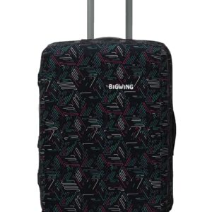 BIGWING Protective Cover in Polyester Fabric with Abstract Print for | 28′ Inch Large Size | Hard Luggage Trolley Bag Cover (Fits Only On Fiber – Plastic Trolley Bag)