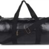 Rainox PU Leather Gym Duffel Bag | Shoulder Gym Bag | Sports and Travel Bags for Multipurpose with Side & Middle Pockets for Men, Women (Black)