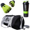 Hang It Gym Bag Combo for Men ll Gym Bag, Bottle & Gloves ll Gym kit for Men ll Gym Bag with Shoe Compartment Gym & Fitness Kit