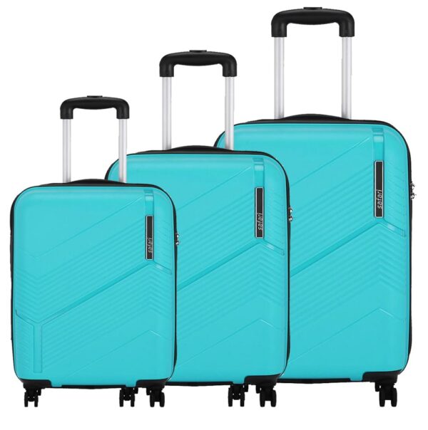 Safari Polycarbonate (Pc) Hard Trolley Luggage Bags Set Of 3 (Small, Medium, Large) | Stylish Trollley Bags Set With Number Lock And 4 Spinner Wheels (C Blue), 78 Cm