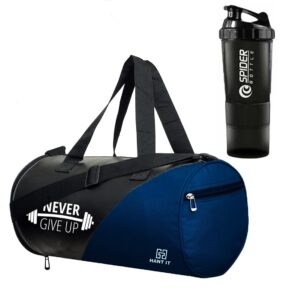 Hang It Gym Bag Combo for Men ll Gym Bag with Shoe Compartment and, Black Bottle, ll Gym kit for Men and Women ll Gym Bag & Fitness Kit & Gym Bag Combo.