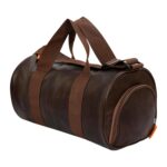 Kuber Industries Gym Bag | Leather Gym Bag for Man | Fitness Bag | Gym Bag with Adjustable Strap | Shoe Compartment | Brown