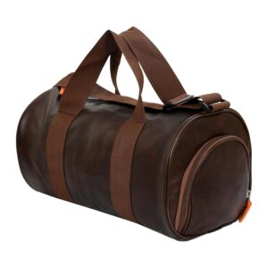 Kuber Industries Gym Bag | Leather Gym Bag for Man | Fitness Bag | Gym Bag with Adjustable Strap | Shoe Compartment | Brown