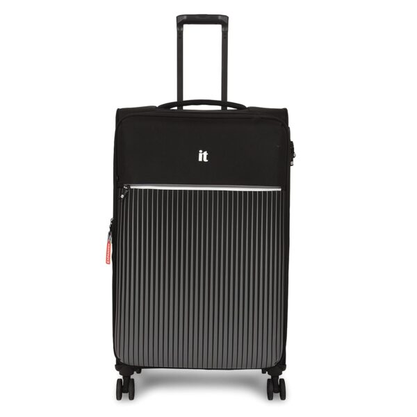 it luggage Polyester The Lite Medium-24 Inches Expandable Softsided With Tsa Lock 8 Spinner Wheel Trolley Bag,H-69Cm,Black