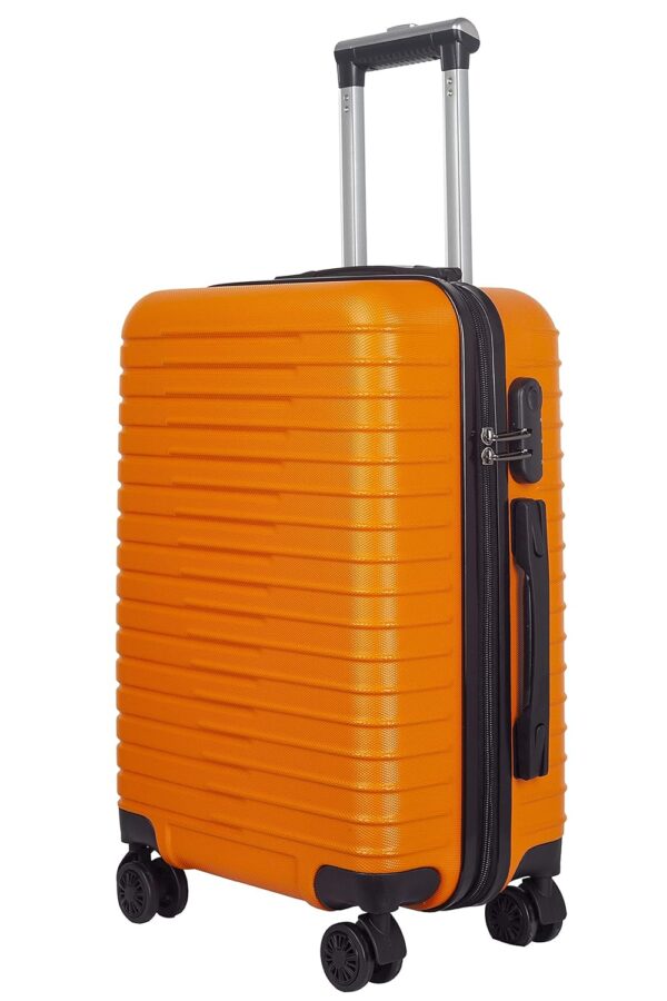 3G Atlantis Smart Ser-ies Unisex USB Charging Polycarbonate 24 Inch/65 cm 4 Wheel Trolley Luggage Check in Size Suitcase (Orange)