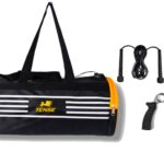 TENSE Gym Duffel Bag Combo Set for Men and Women Workout Boost Your Workout with Skipping Rope, Polyester Duffel Bag, Fitness Grip - All-in-One Fitness Gym Kit