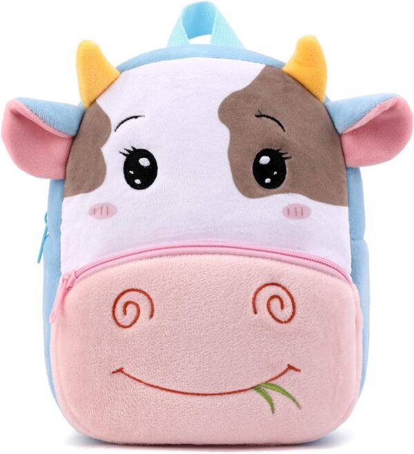 HappyChild Kids School Bag for Boys and Girls, Cute Soft Plush Preschool Animal Cartoon Mini Backpack Little kids bags for 2-5 years