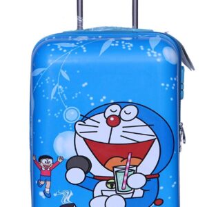 DPARANI Kid’s 17 Inches Blue Doraemon Cartoon Print Polycarbonate Trolley Bag Suitcase for Baby Girl’s & Boy’s